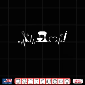 Design Baking Heartbeat Baker Bakery Owner Pastry Chef Shirt