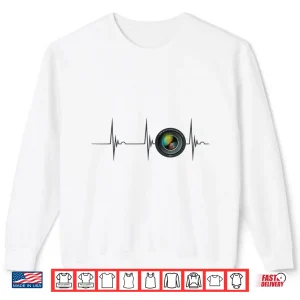 Sweatshirt Camera Lens Photography Photographer Heartbeat EKG Pulse Shirt