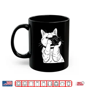 Mug Cat With Camera Photographer Cute Kawaii Photography Shirt 3