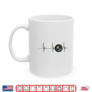 Mug Camera Lens Photography Photographer Heartbeat EKG Pulse Shirt