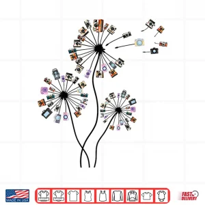 Design Dandelion Photography Shirt Womens Camera Floral Shirt