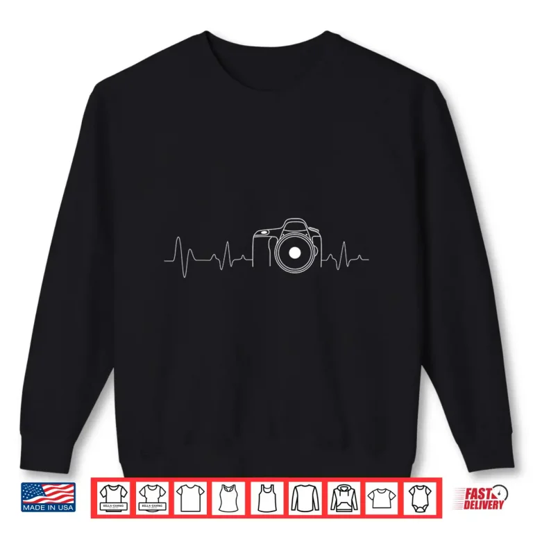 Sweatshirt Photographer Heartbeat Photography Camera Gift Shirt 3