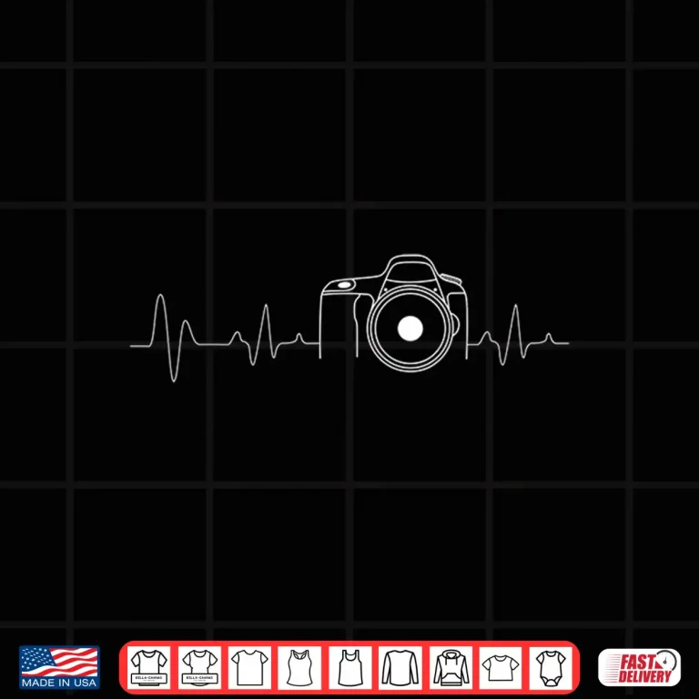 Design Photographer Heartbeat Photography Camera Gift Shirt 3