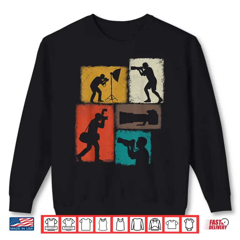 Sweatshirt Photographer Vintage Collage Photojournalist Graphic Shirt
