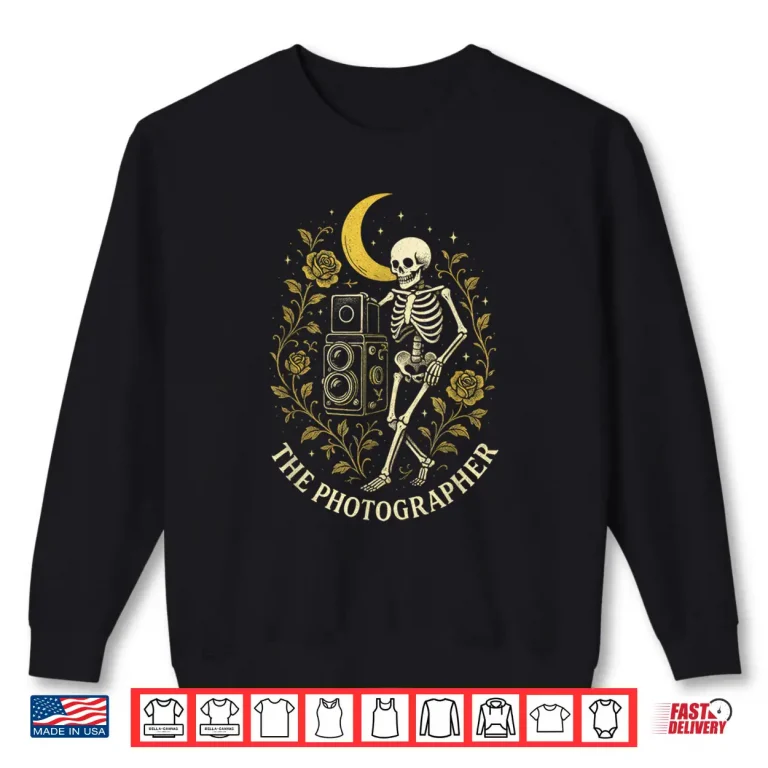 Sweatshirt The Photographer Skeleton Tarot Camera Halloween Shirt