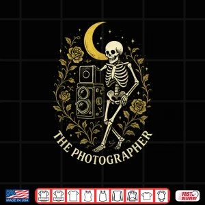 Design The Photographer Skeleton Tarot Camera Halloween Shirt