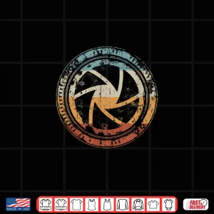 Design Vintage Camera Lens Aperture Iris Icon Photographer Gift Shirt