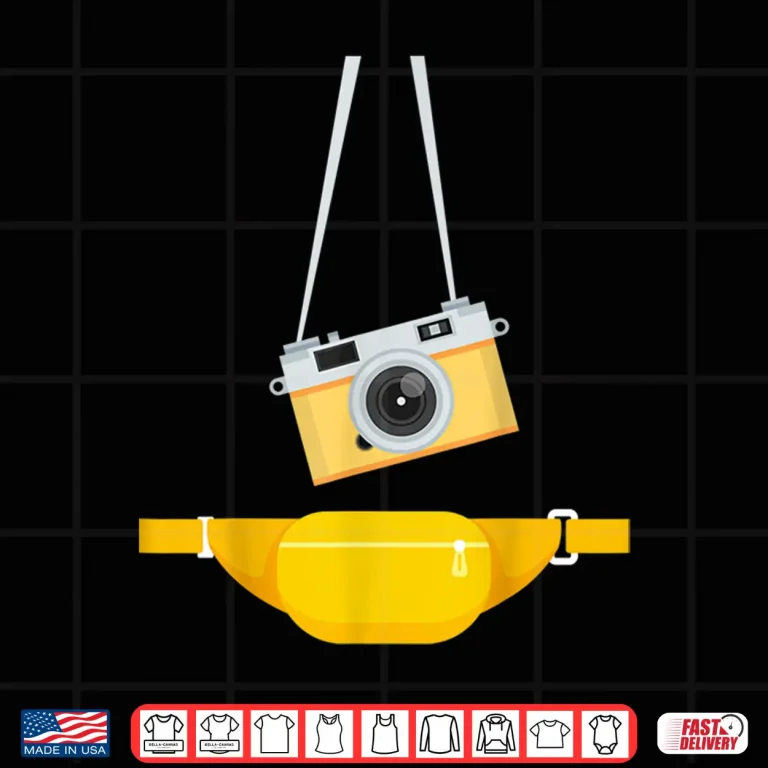Design Fake Tourist Photographer Strap Hanging Camera Waist Bag Shirt 2