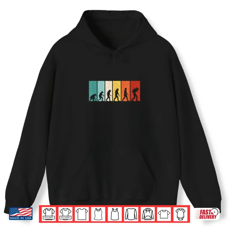 Hoodie Funny Photographer Evolution Camera Photography Graphic Shirt 2