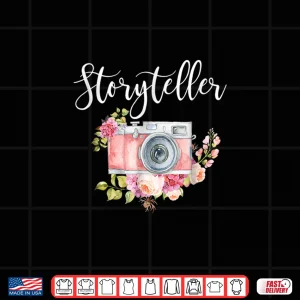 Photographer Gift For Women Storyteller Camera Flowers Shirt 4 Design Photographer Gift For Women Storyteller Camera Flowers Shirt 1