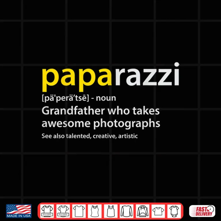 Design Mens Grandfather Photographer Paparazzi Definition Shirt 2