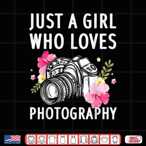 Design Photography Art Women Girl Photographer Camera Lovers Shirt 2
