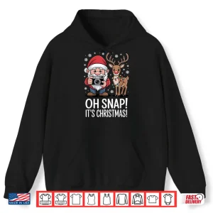 Hoodie Funny Christmas Photographer Gnome Oh Snap ItS Christmas Shirt