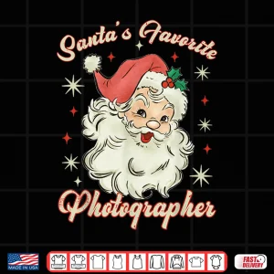 Design SantaS Favorite Photographer Funny Christmas Santa Shirt