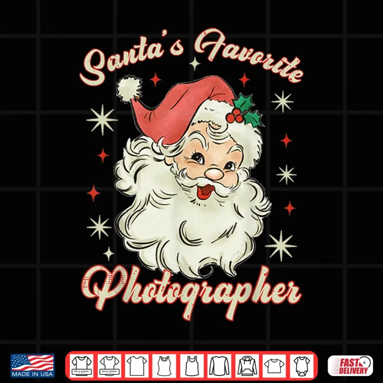 Design SantaS Favorite Photographer Funny Christmas Santa Shirt