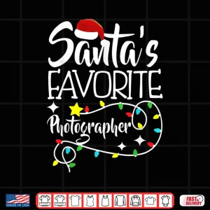 Design SantaS Favorite Photographer Christmas Lights Santa Shirt