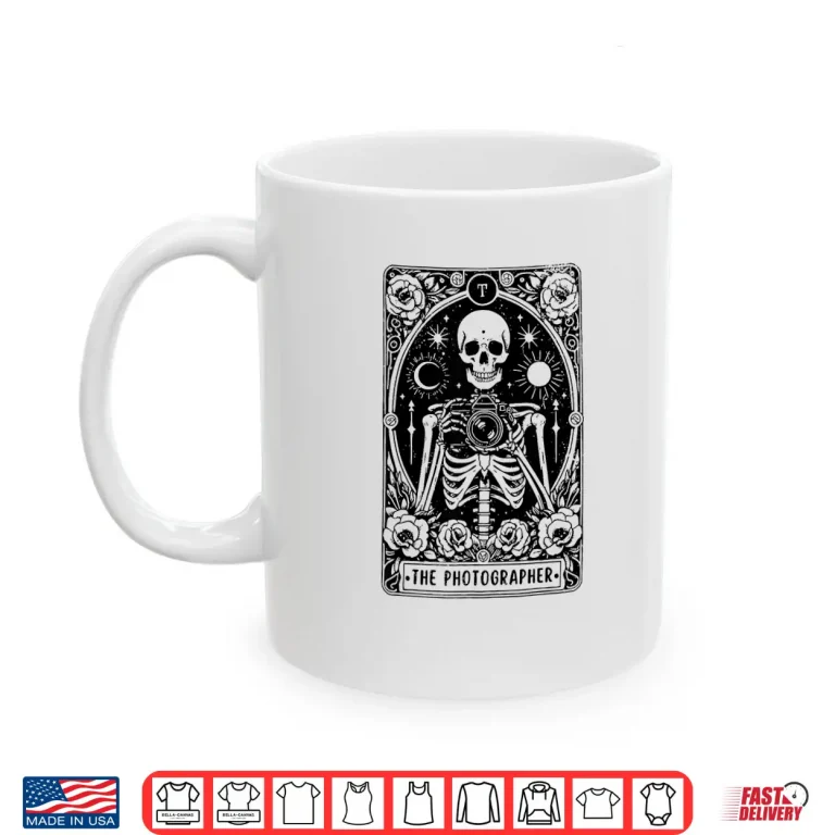Mug The Photographer Tarot Card Skeleton Photography Shirt