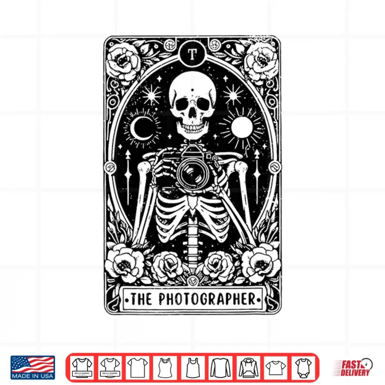 Design The Photographer Tarot Card Skeleton Photography Shirt