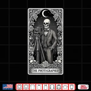 Design The Photographer Skeleton Tarot Card Professional Shirt