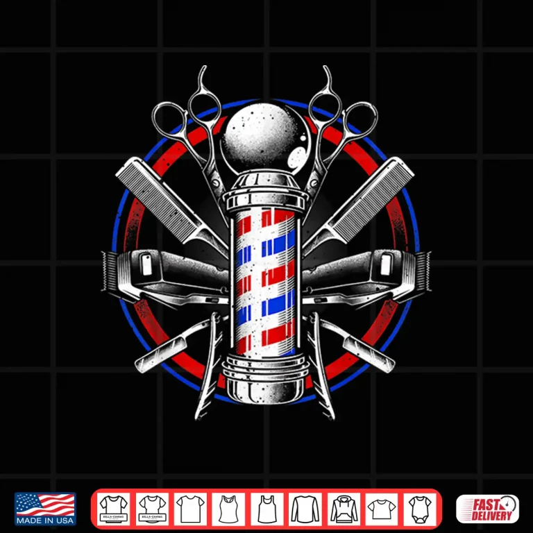 Design Funny Barber Barbershop Pole Tools Hairstylist Shirt