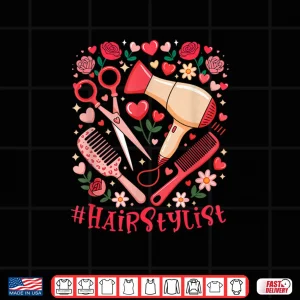 Hair Stylist Job Tools Valentine Hearts Floral Shirt 4 Design Hair Stylist Job Tools Valentine Hearts Floral Shirt