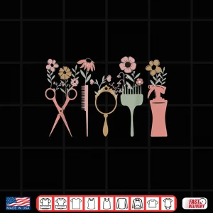 Design Hair Stylist Hairdresser Floral Salon Men Women Shirt