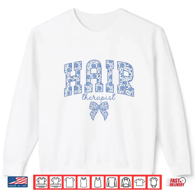 Sweatshirt Hair Therapist Coquette Bow Cosmetology Graduation Shirt
