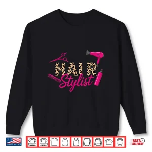 Sweatshirt Leopard Skin Barber Cosmetology Hair Salon Shirt