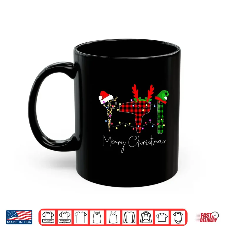 Mug Merry Christmas Hairstylist Tool Hairdresser Barber Shirt