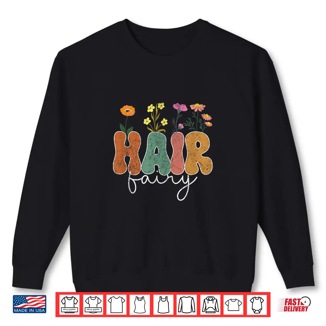 Vintage Hair Fairy Wildflowers Hair Stylist Shirt Vintage Hair Fairy Wildflowers Hair Stylist Shirt