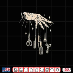 Design Womens Hairstylist Tattooed Hairdresser Work Salon Shirt