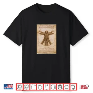 Vitruvian Bigfoot Da Vinci Parody Cryptid Shirt