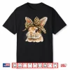 Cute Easter Bunny Face Bow Leopard Rabbit Girls Shirt