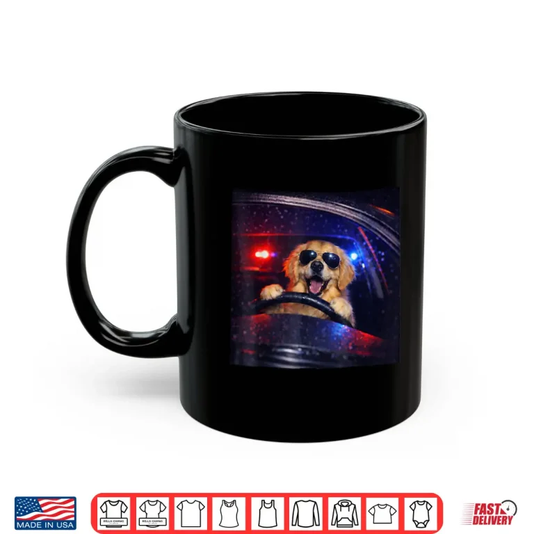 Funny Police Golden Retriever Driving Dog Meme Shirt 3 Mug Funny Police Golden Retriever Driving Dog Meme Shirt 1