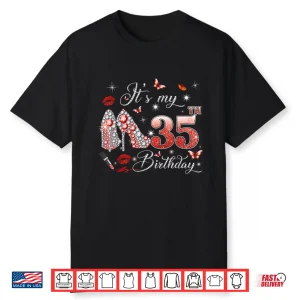 Its My 35Th Birthday Pink 35 Years Old Queen Shirt