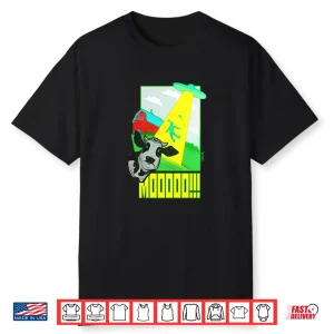 Moo Ufo Funny Cow Abduction Joke Shirt