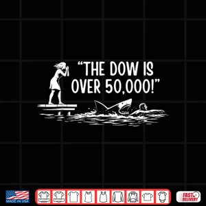Design The Dow Is Over 50000 Meme Shark Graphic Shirt 1