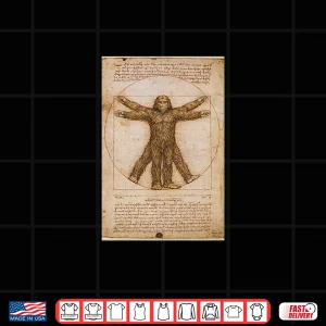 Design Vitruvian Bigfoot Da Vinci Parody Cryptid Shirt 1