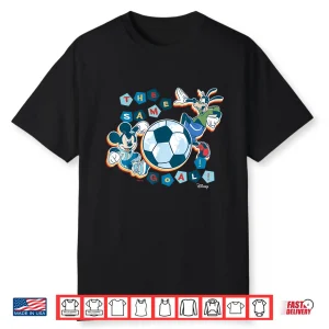 Disney Mickey Mouse Soccer Goofy Goal World Map Shirt