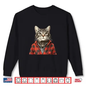 Awesome Flannel Cat Look Graphic Apparel Shirt 2 Sweatshirt Awesome Flannel Cat Look Graphic Apparel Shirt
