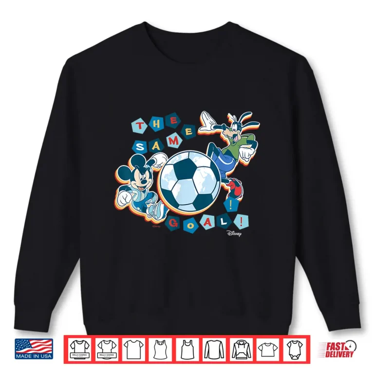 Sweatshirt Disney Mickey Mouse Soccer Goofy Goal World Map Shirt