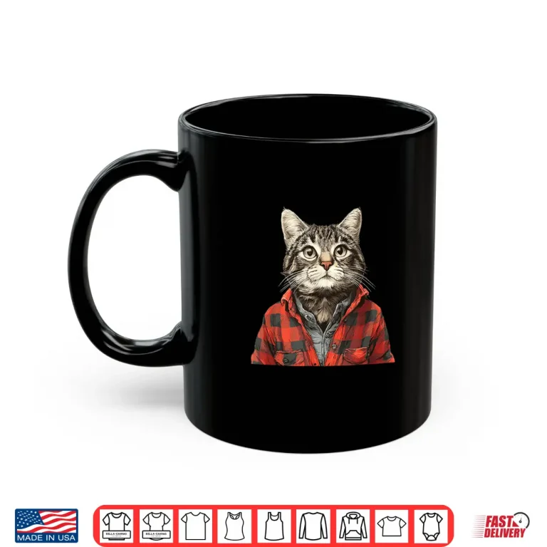 Mug Awesome Flannel Cat Look Graphic Apparel Shirt
