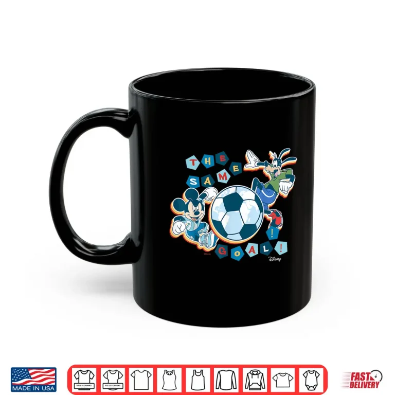 Mug Disney Mickey Mouse Soccer Goofy Goal World Map Shirt