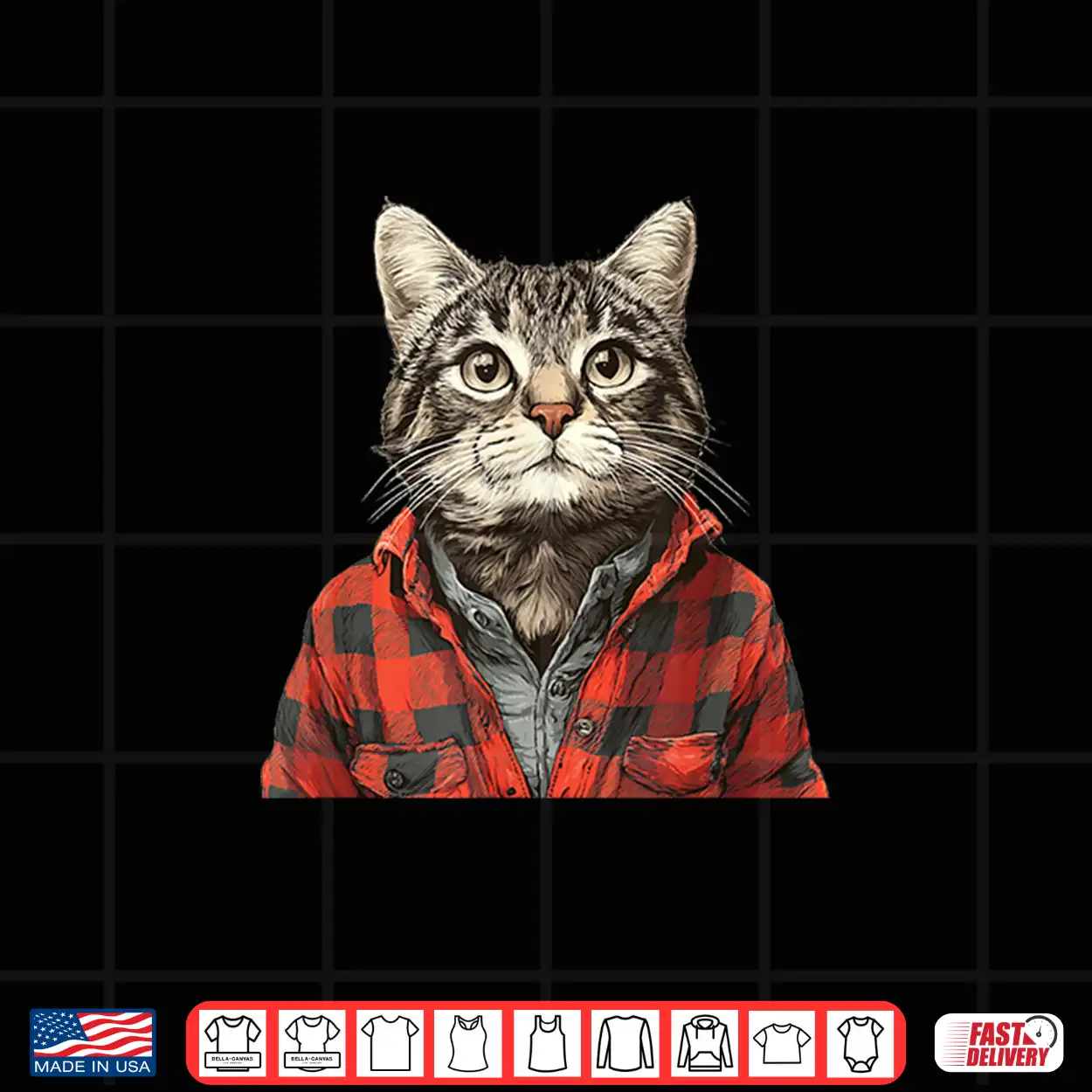 Awesome Flannel Cat Look Graphic Apparel Shirt Awesome Flannel Cat Look Graphic Apparel Shirt