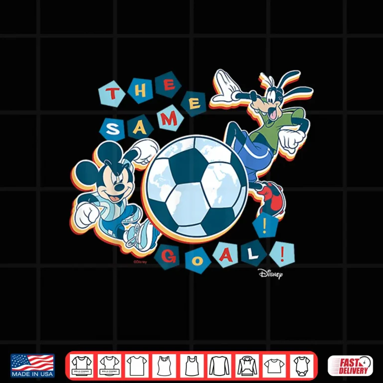 Design Disney Mickey Mouse Soccer Goofy Goal World Map Shirt