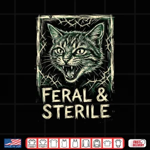 Design Feral Sterile Cat TNR Advocate Wild Feline Grunge Shirt