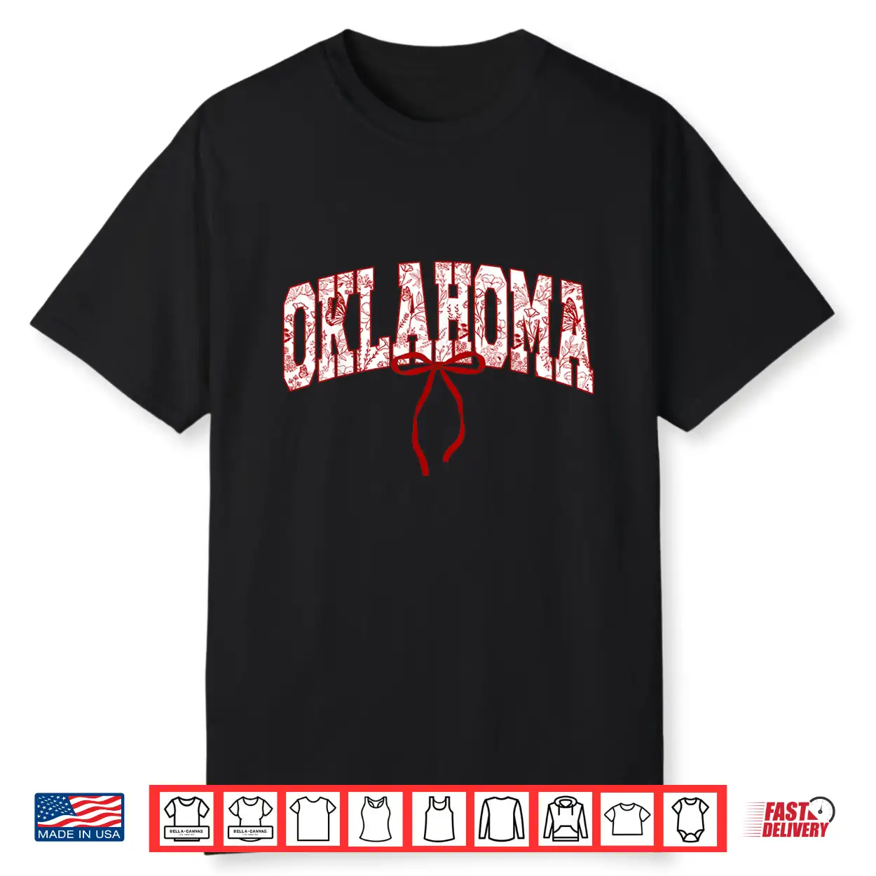 Oklahoma State Pride Classic Floral Coquette Bow Shirt Oklahoma State Pride Classic Floral Coquette Bow Shirt