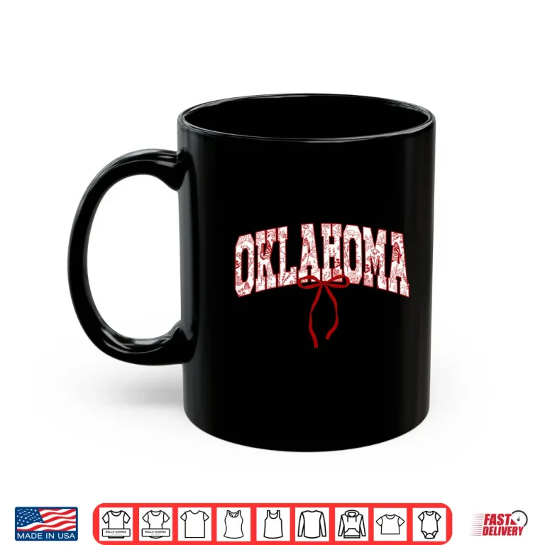 Mug Oklahoma State Pride Classic Floral Coquette Bow Shirt