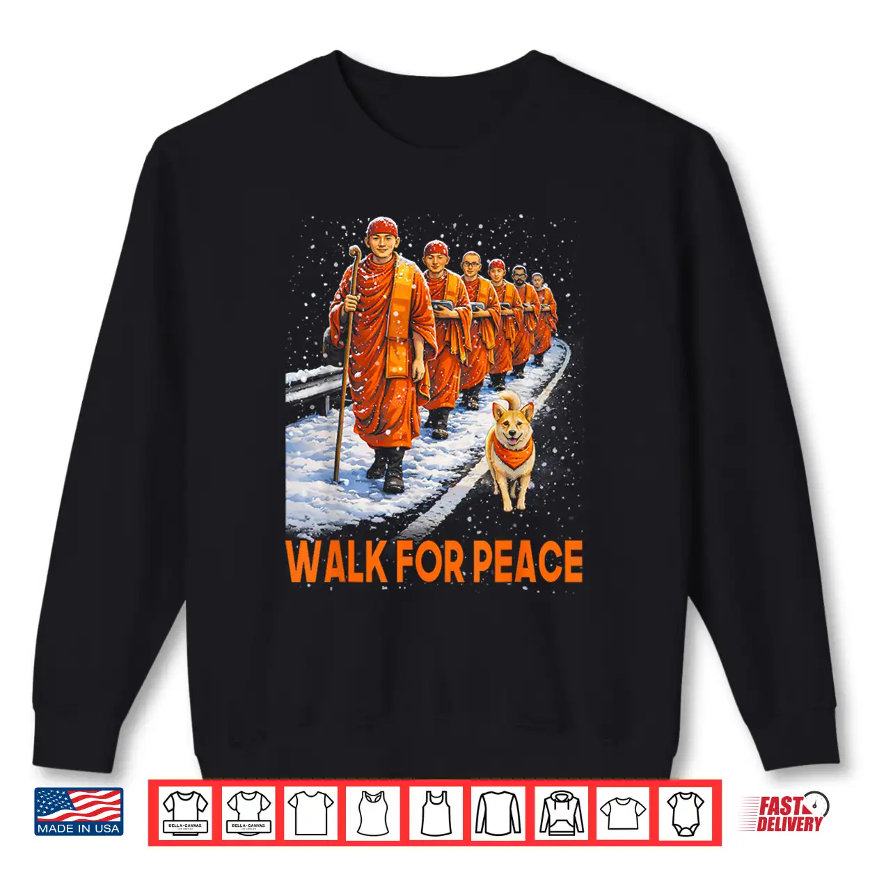 Walk For Peace 2026 Monks With Aloka Dog Peace Shirt Walk For Peace 2026 Monks With Aloka Dog Peace Shirt