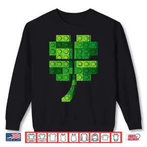 Sweatshirt St Patricks Day Shamrock Building Blocks Bricks Boys Kids Shirt